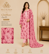 Soft Bloom Kurti Chiffon Dupatta 3PC EL-16 Stitched