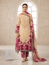 Floral Charm Kurti Chiffon Dupatta 3PC EL-18 Stitched