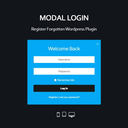 Modal Login Register Forgotten WordPress Plugin