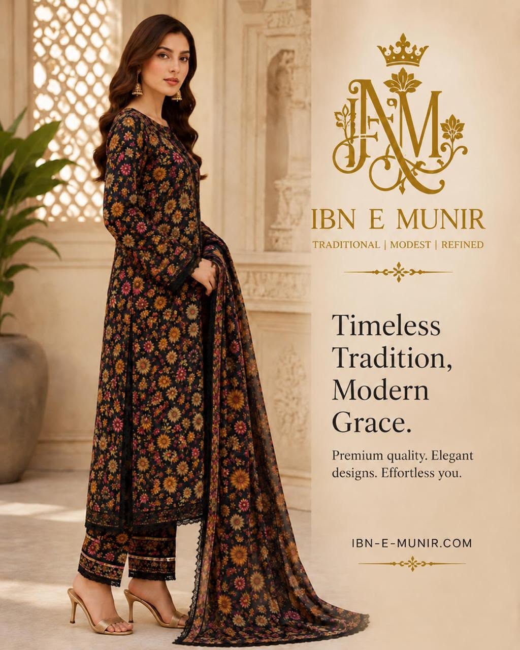 Blooming Elegance Kurti Chiffon Dupatta 3PC EL-21 Stitched - Image 3
