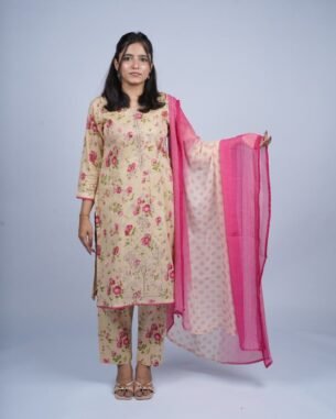 Gul-e-Beige Kurti Stitched EL-26 3 PC with Chiffon Dupatta