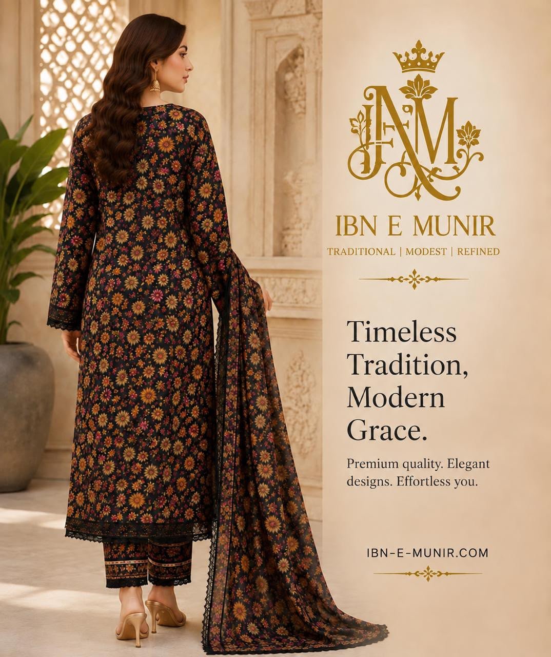 Blooming Elegance Kurti Chiffon Dupatta 3PC EL-21 Stitched - Image 2