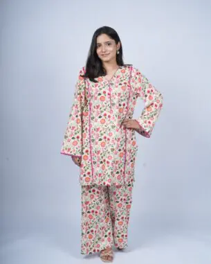 Pink Petal Paradise 2PC EL-31 Stitched