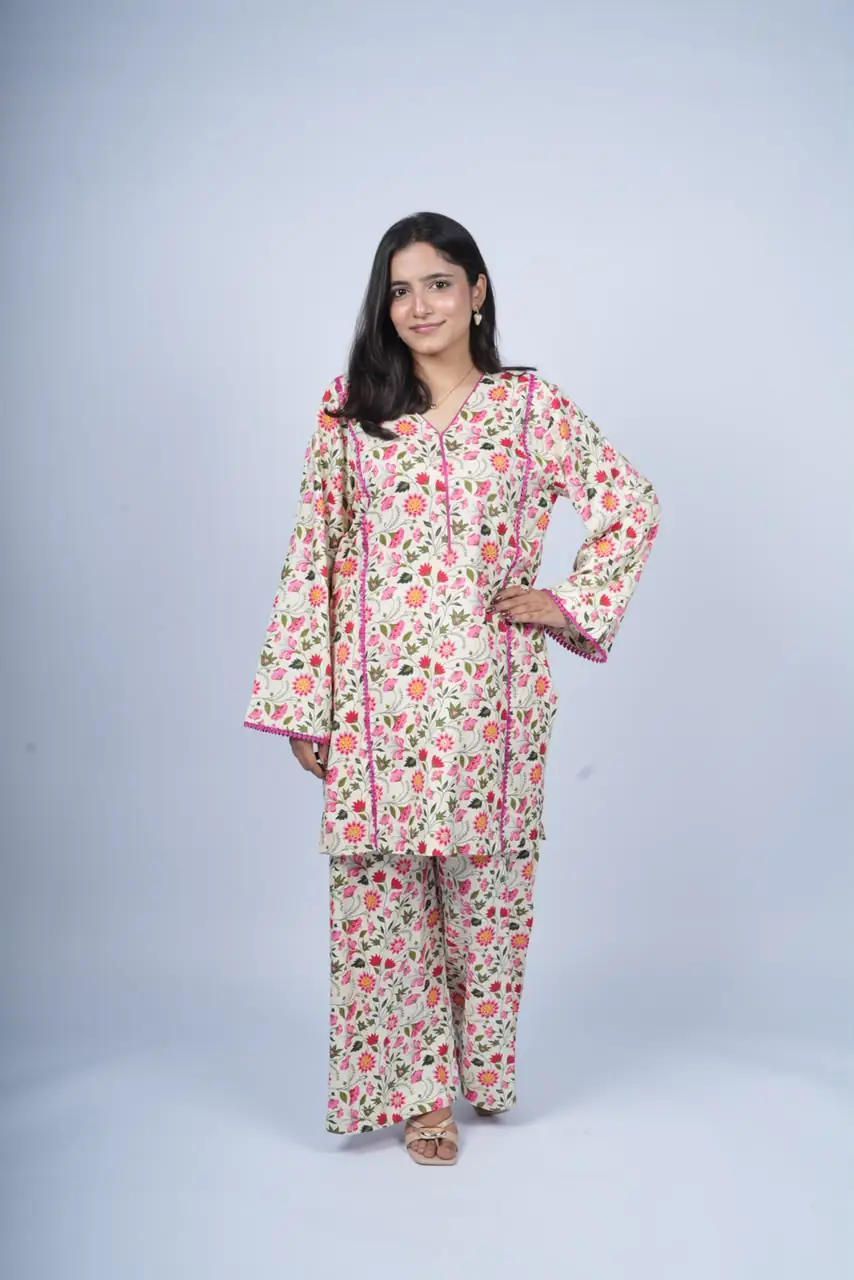 Pink Petal Paradise 2PC EL-31 Stitched